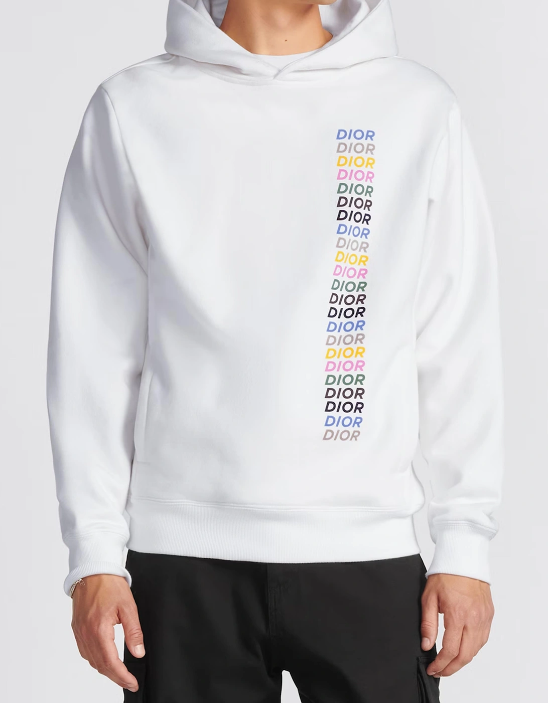 DIOR MULTI LOGO HOODIE WHITE