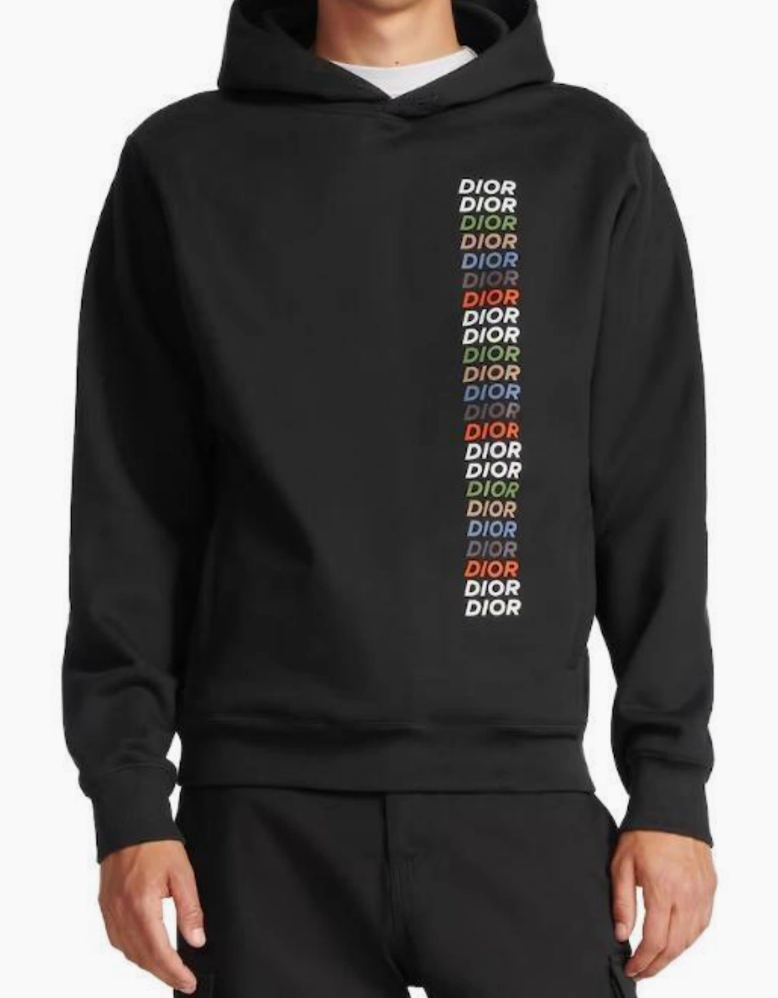 DIOR MULTI LOGO HOODIE BLACK