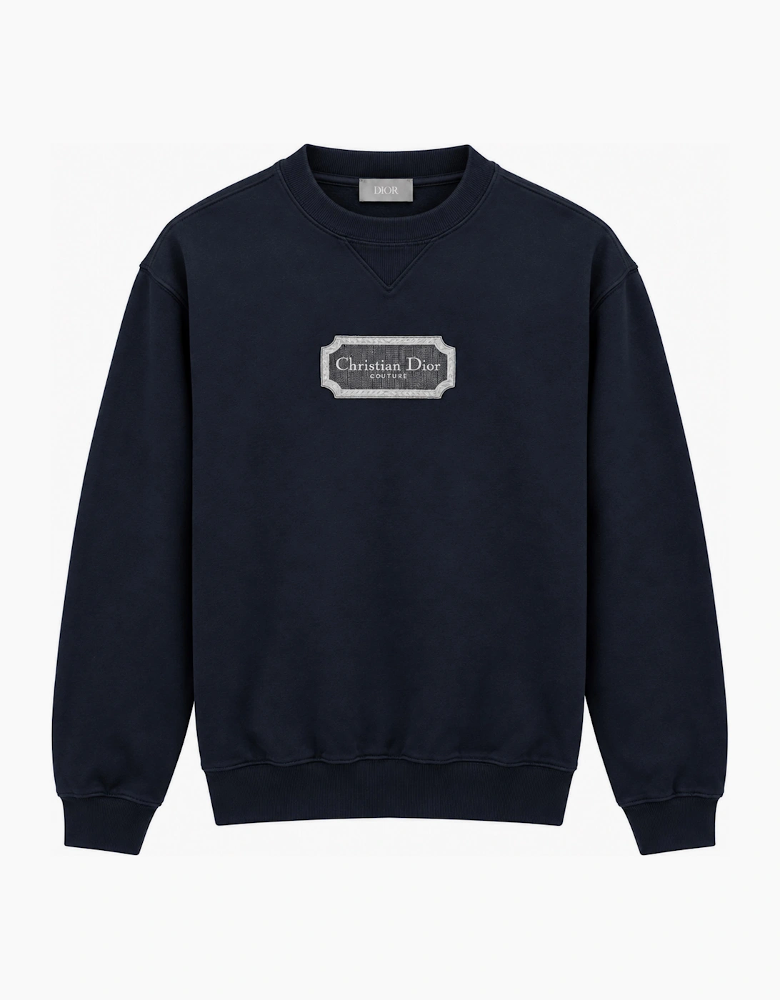 DIOR EMBROIDERED COUTURE PLAQUE SWEATSHIRT NAVY