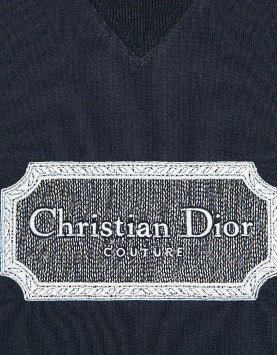 DIOR EMBROIDERED COUTURE PLAQUE SWEATSHIRT NAVY