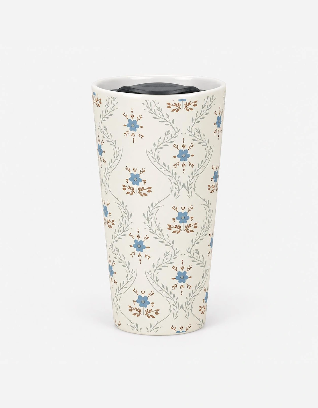 Totes Toasties CERAMIC TRAVEL MUG & EARMUFF SET Womens Earmuffs Blue Floral / Cream