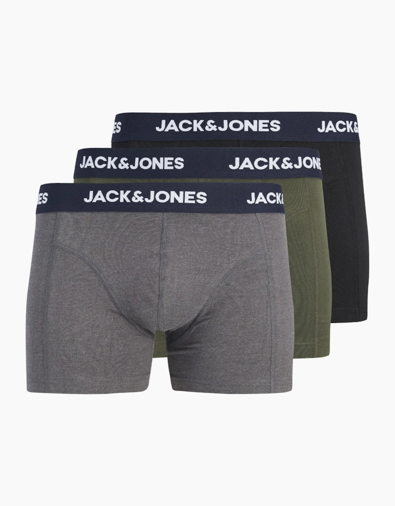 Jack & Jones Mens Jaclamp Solid Trunks 3 Pack Boxer Shorts
