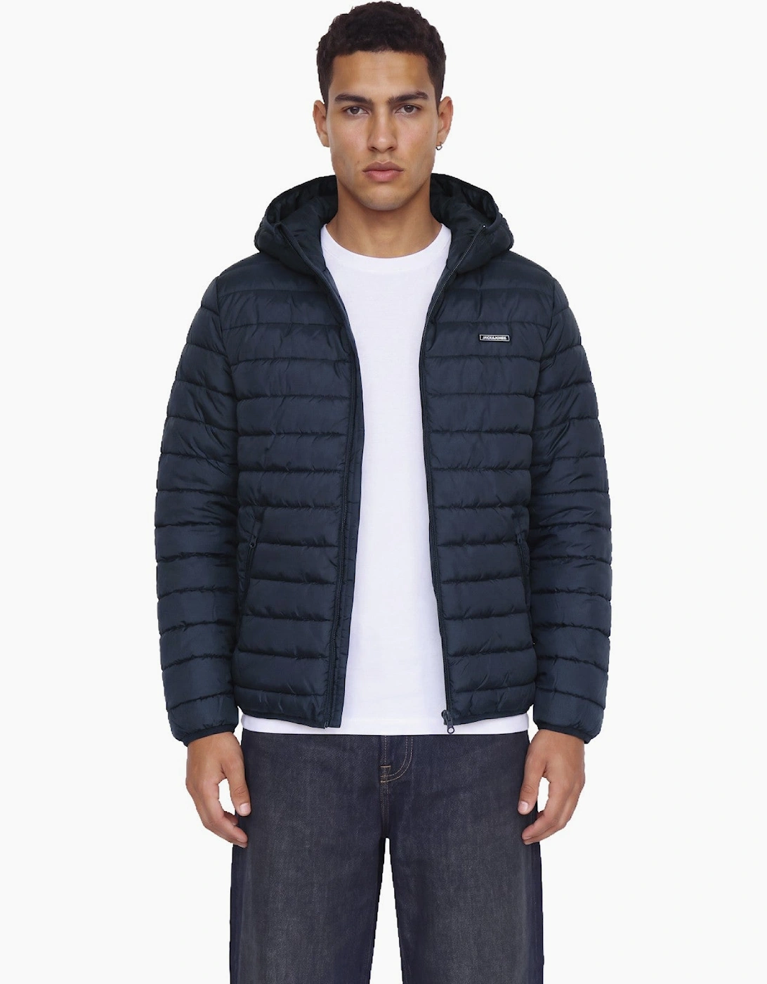 Jack & Jones Mens Elvis Light Puffer Hooded Padded Jacket