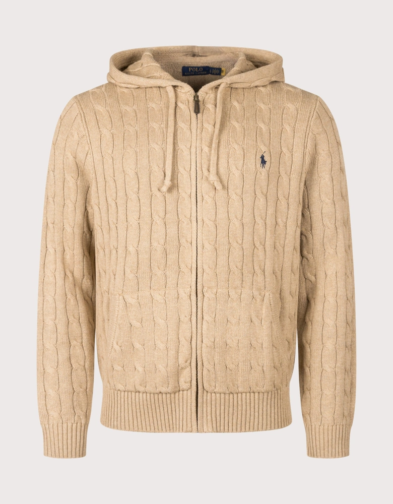 Regular Fit Zip Through Cable Knit