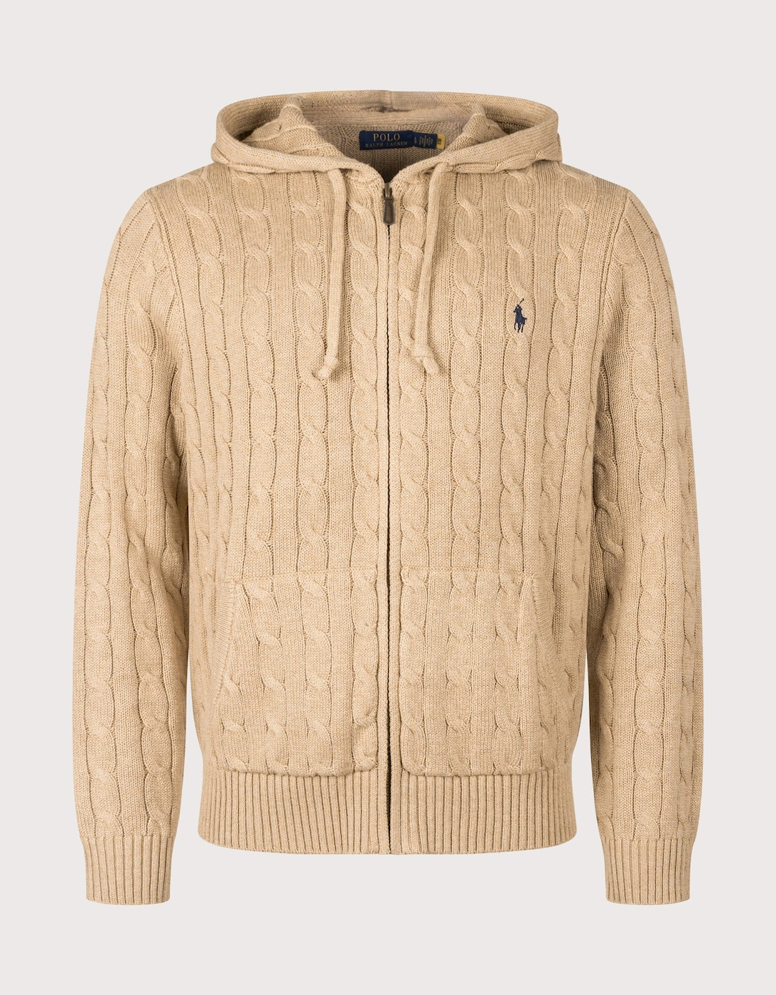 Regular Fit Zip Through Cable Knit