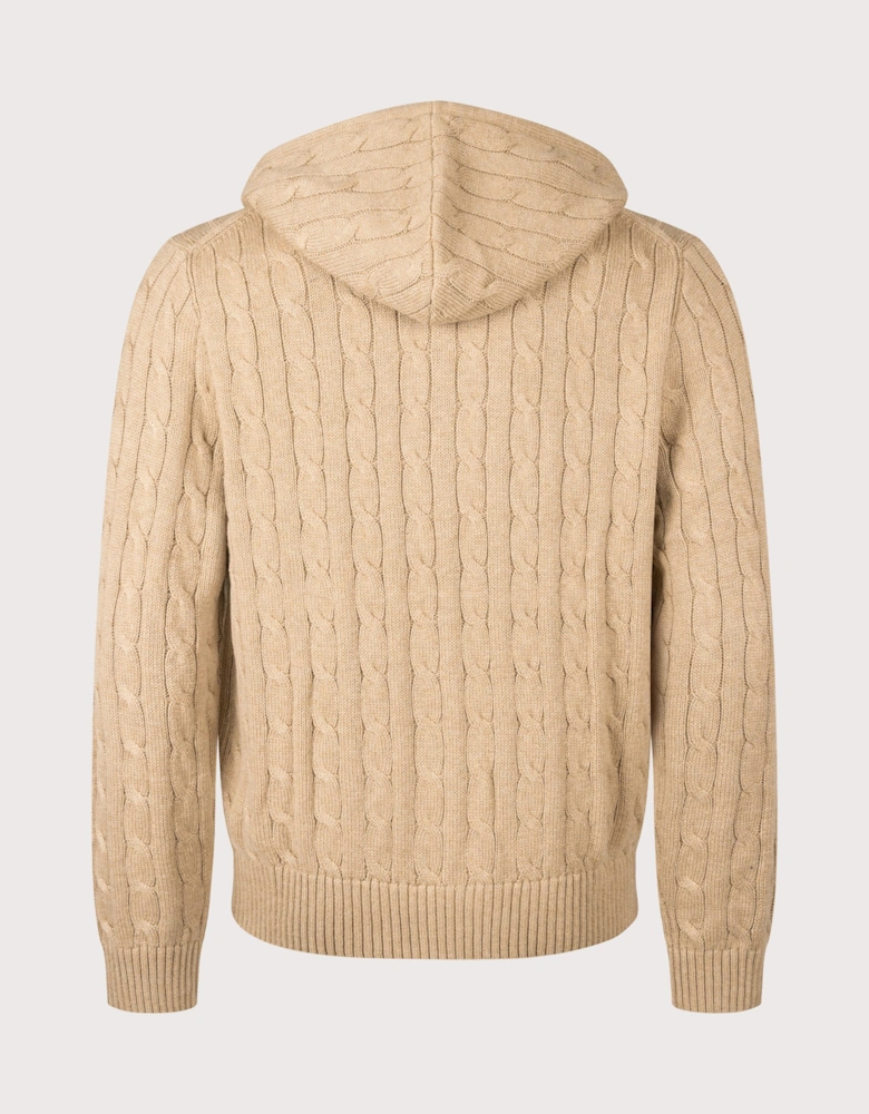 Regular Fit Zip Through Cable Knit