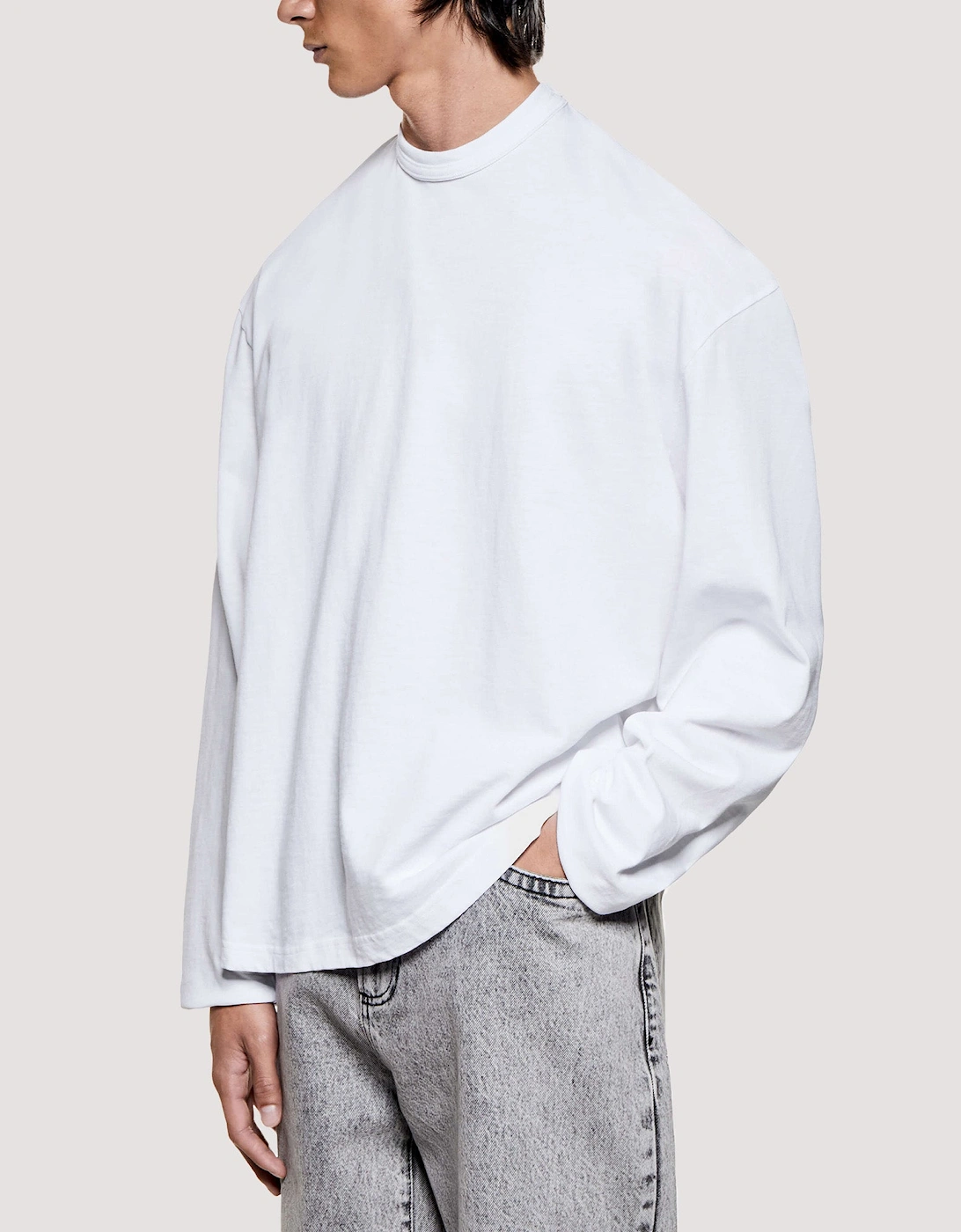 Relaxed Fit 220 GSM Slub Long Sleeve T-Shirt