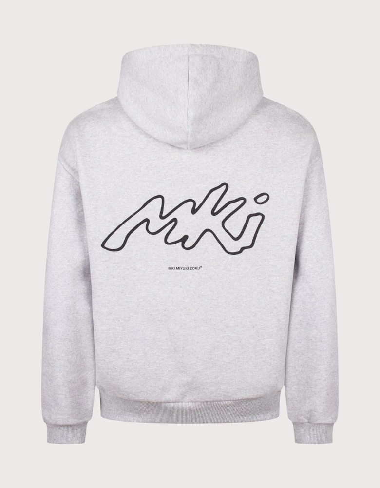 Oversized Box Fit Ink Line Hoodie