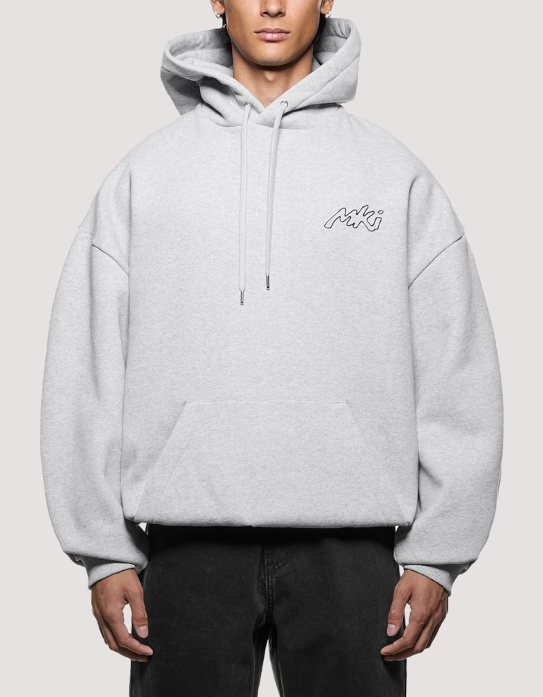 Oversized Box Fit Ink Line Hoodie
