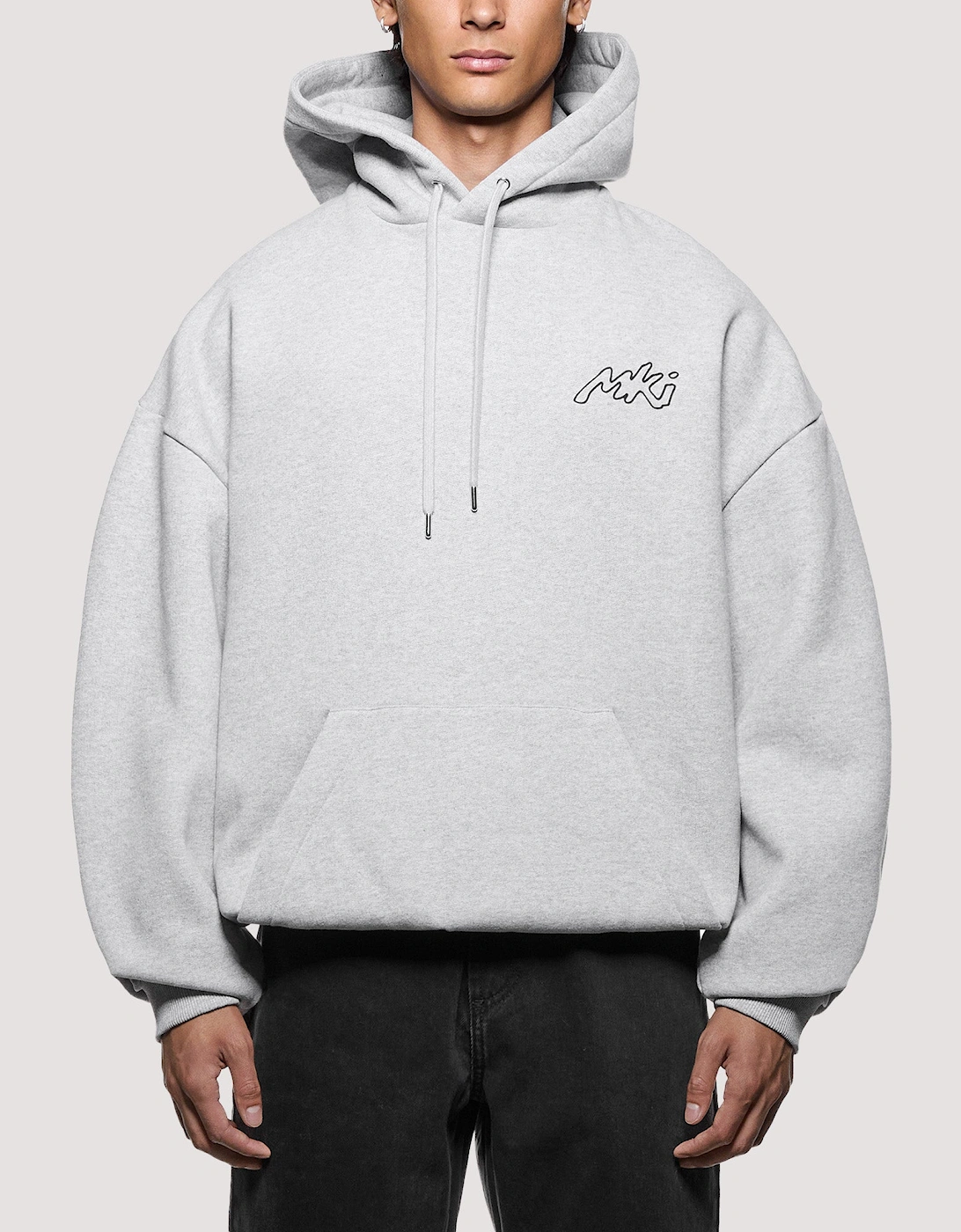 Oversized Box Fit Ink Line Hoodie