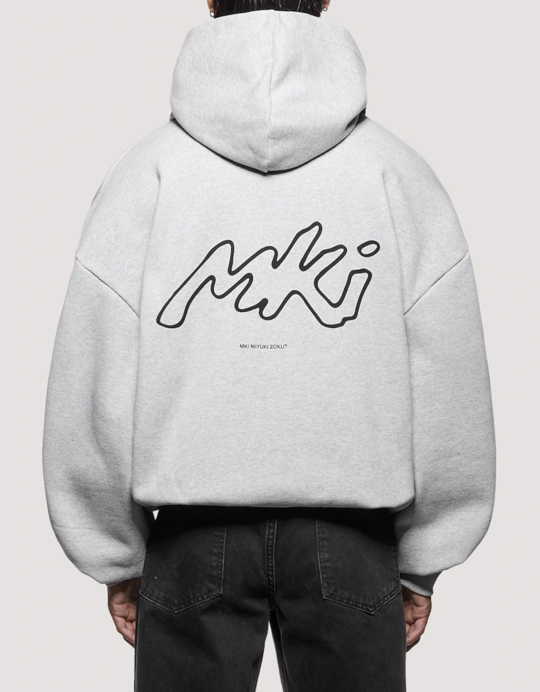 Oversized Box Fit Ink Line Hoodie