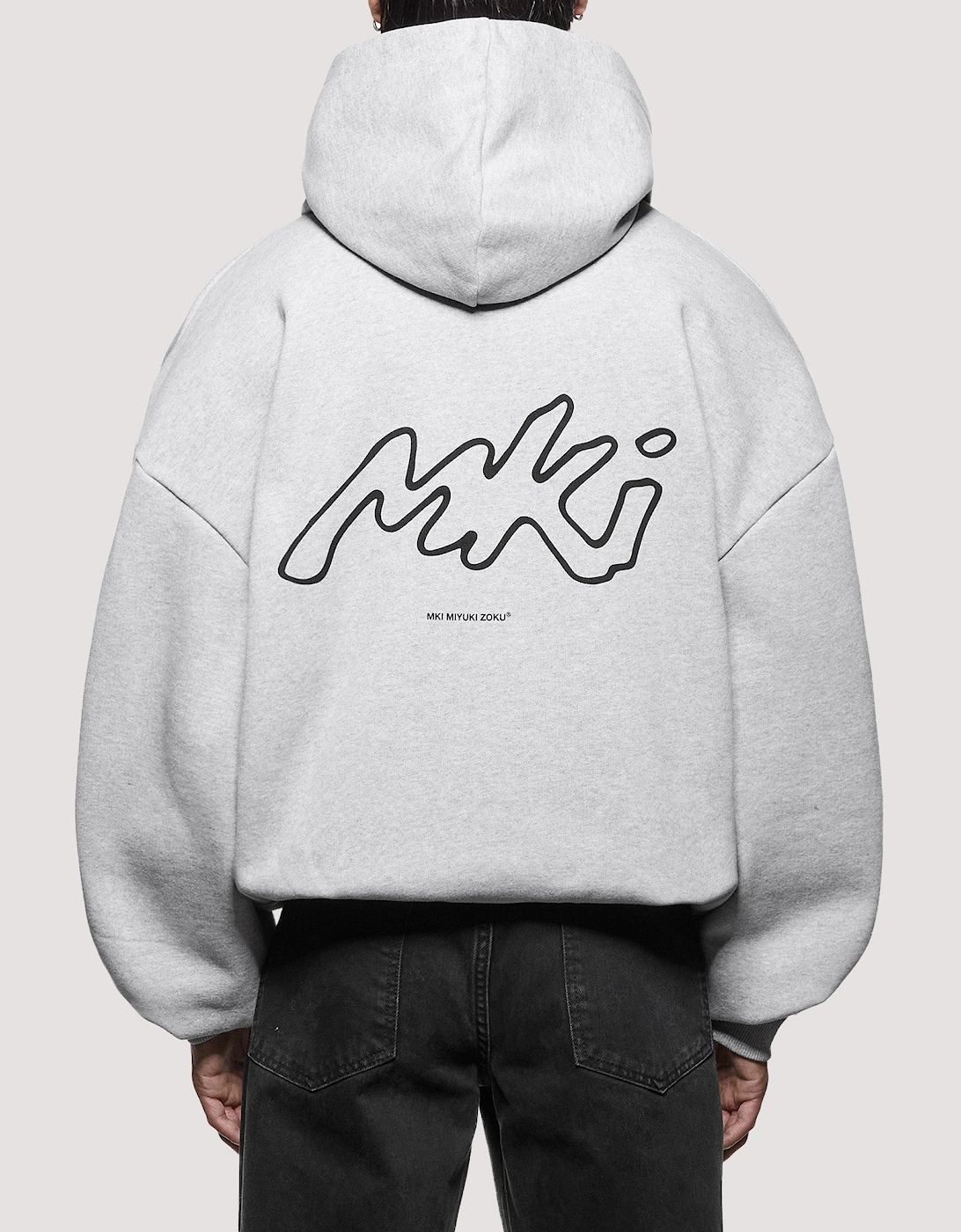 Oversized Box Fit Ink Line Hoodie