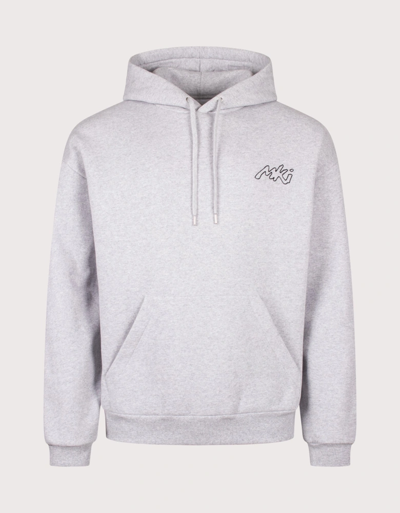 Oversized Box Fit Ink Line Hoodie
