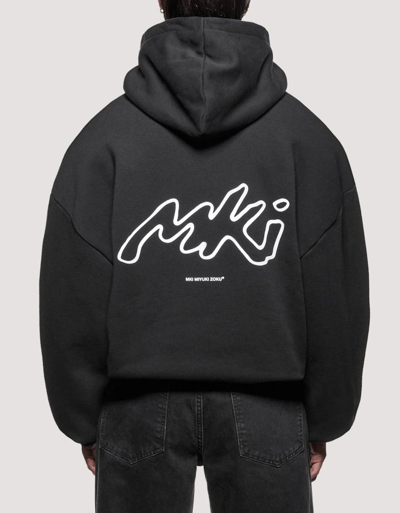 Oversized Box Fit Ink Line Hoodie