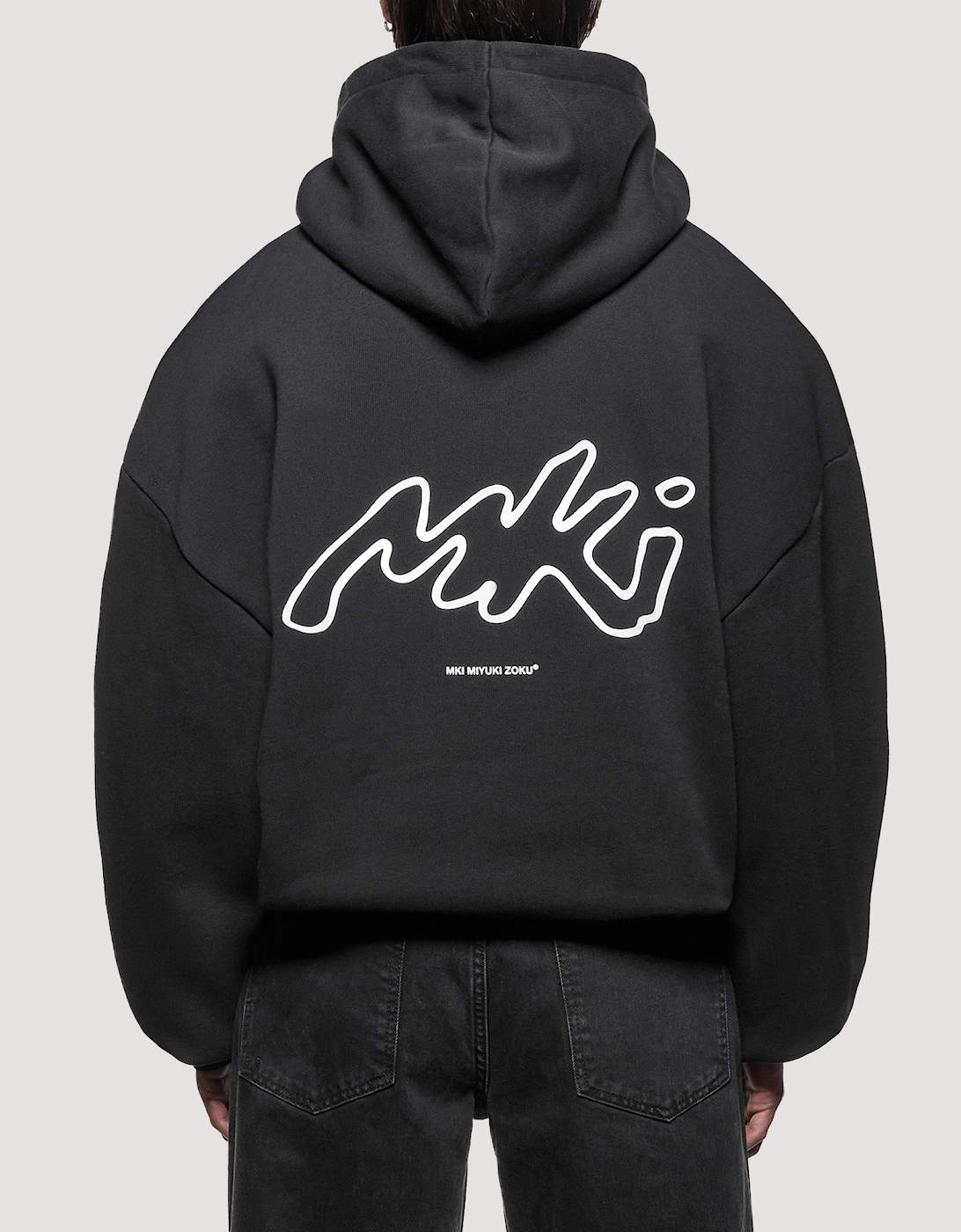Oversized Box Fit Ink Line Hoodie