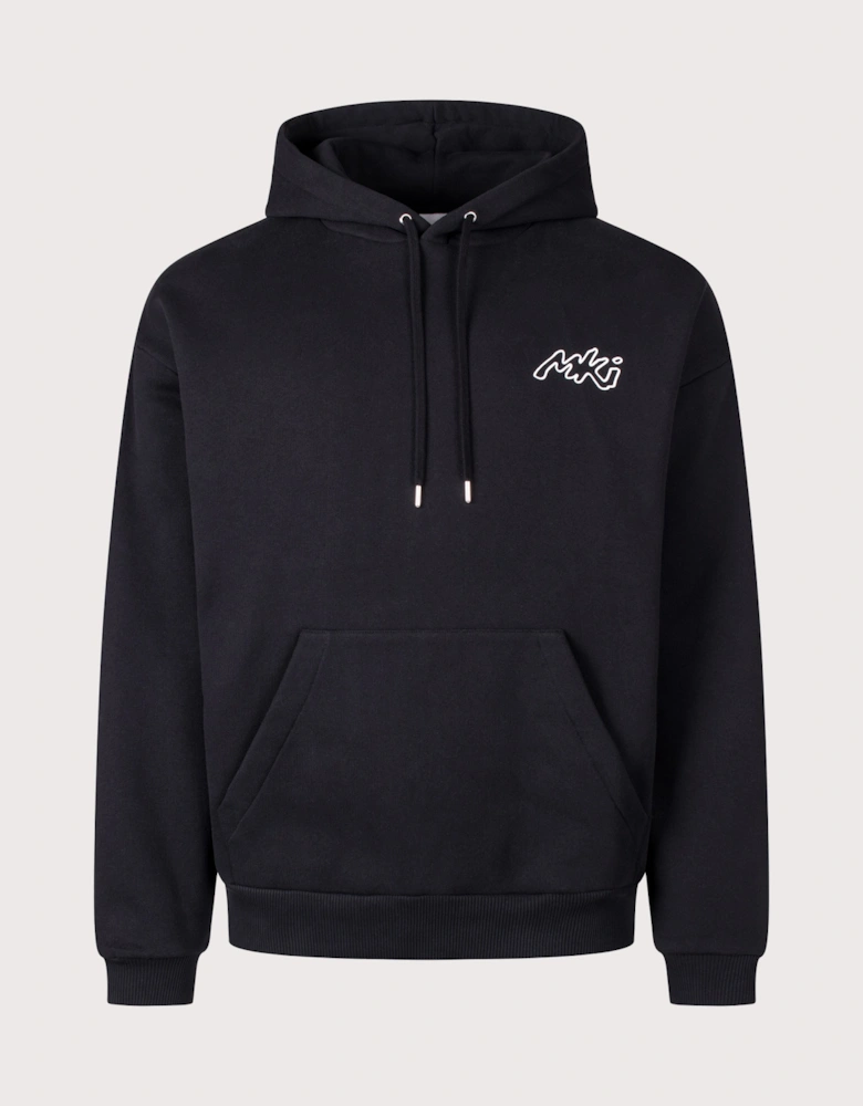 Oversized Box Fit Ink Line Hoodie
