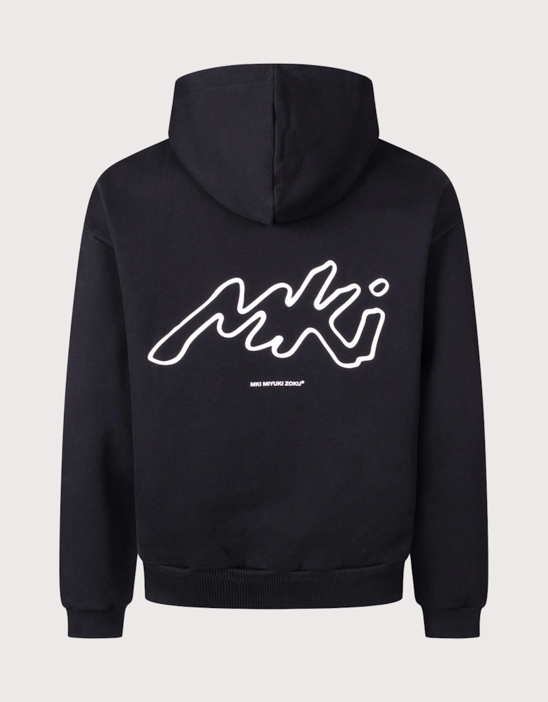 Oversized Box Fit Ink Line Hoodie