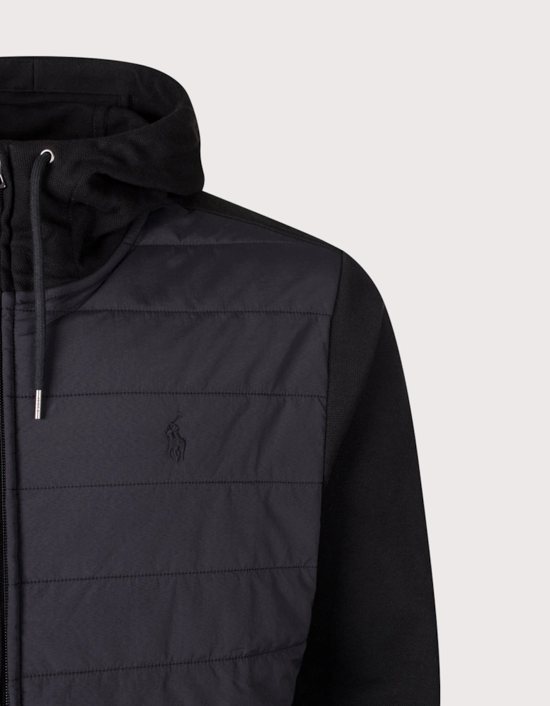 Double Knit Jacquard Zip Through Hoodie