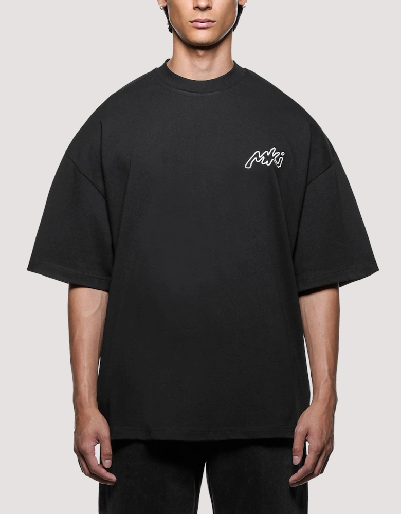 Oversized Box Fit Ink Line T-Shirt