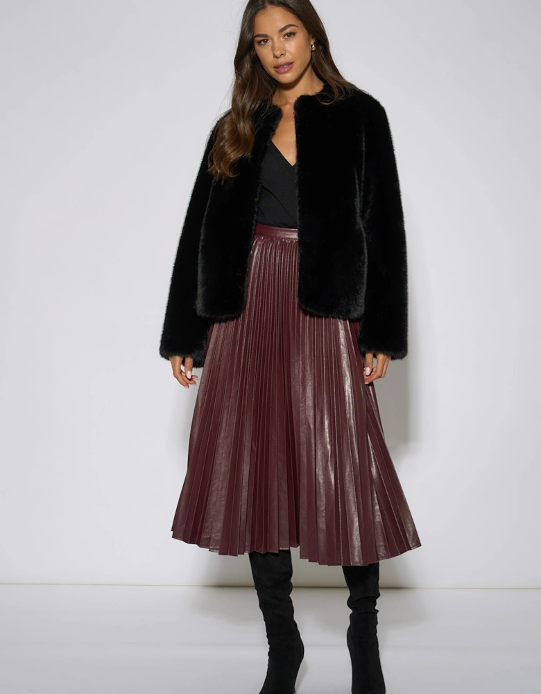 Black Short Faux Fur Jacket