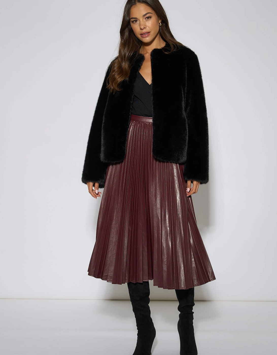 Black Short Faux Fur Jacket