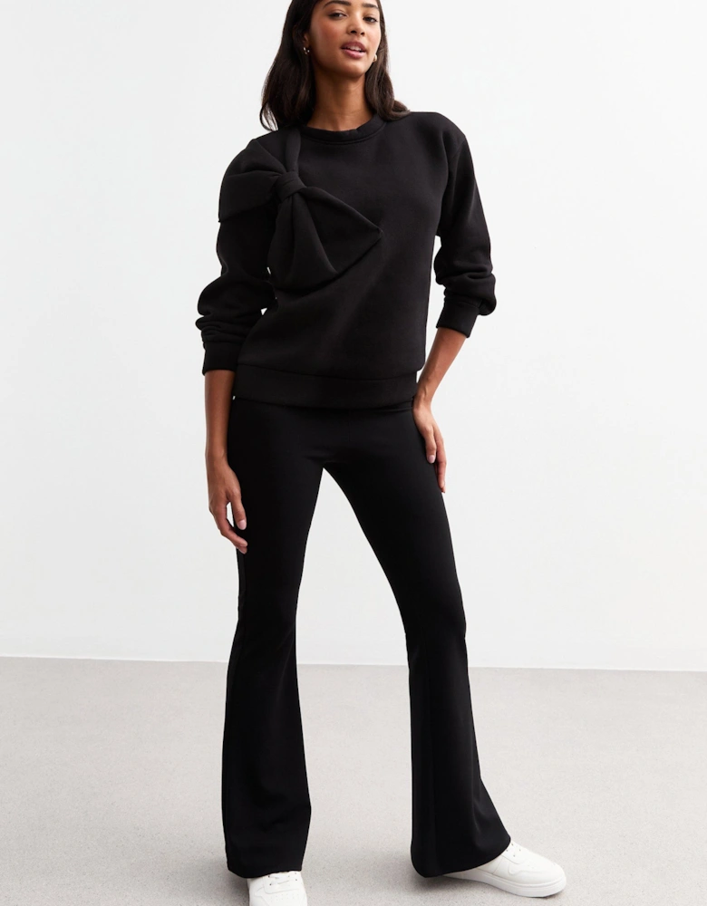 Black Bow Patch Oversized Jumper