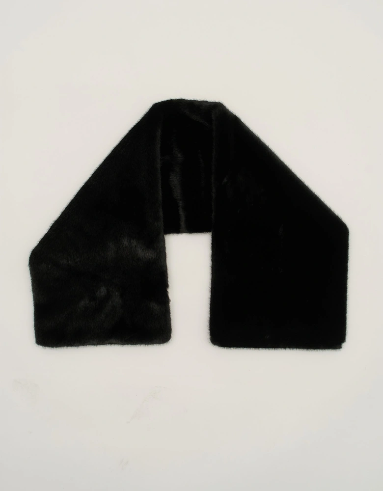 Black Faux Fur Stole