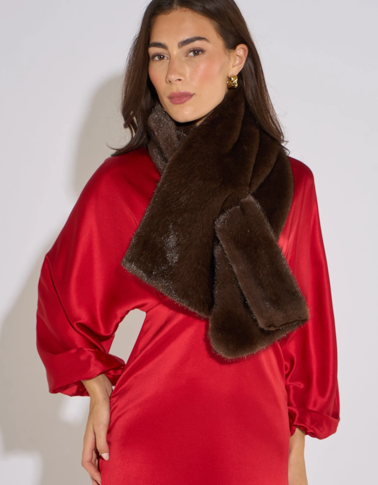 Brown Faux Fur Stole