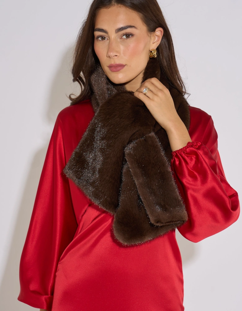 Brown Faux Fur Stole