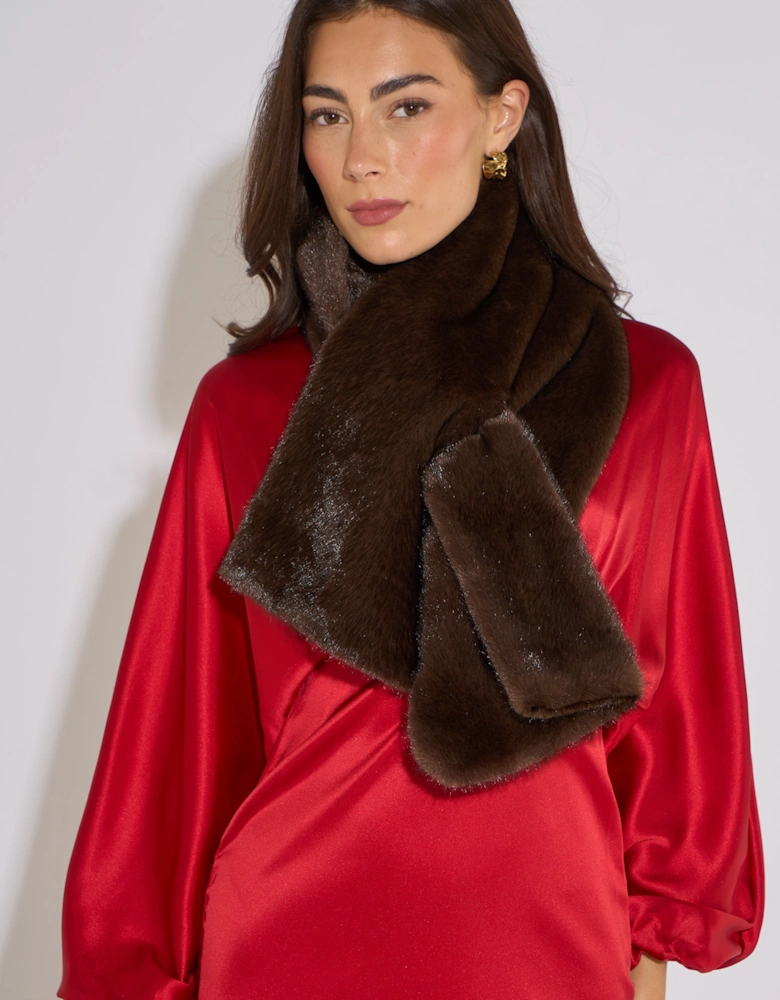Brown Faux Fur Stole