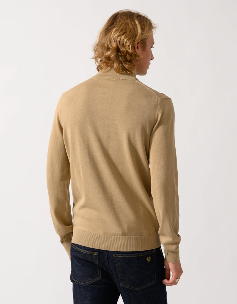 Lacoste Half Zip Logo Mens Sweatshirt - Cookie SIX