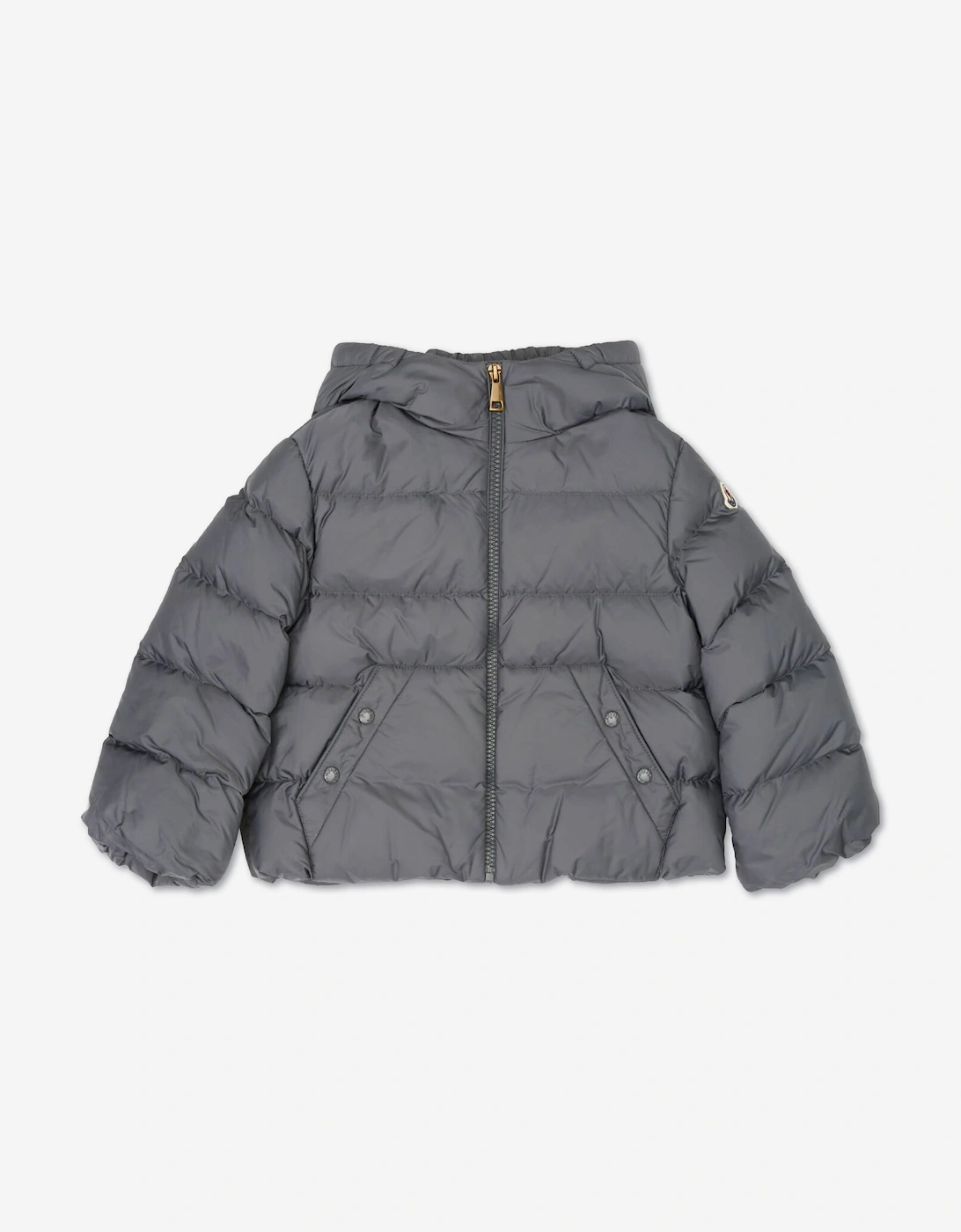 Moncler Girls Grey Enfant Down Padded Xhante Jacket - Size 6 Years Kids