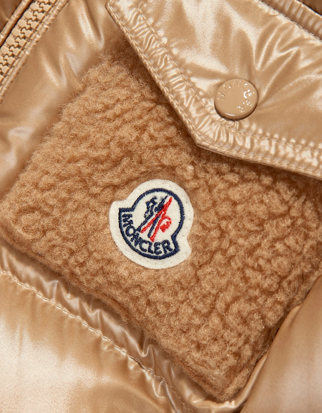 Moncler Enfant Boys Down Padded Yule Jacket in Beige