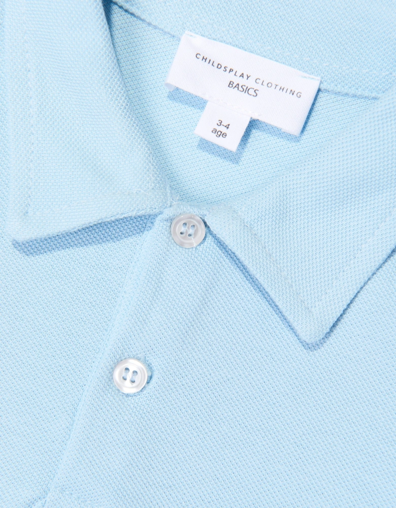 Childsplay Basics Boys Short Sleeve Polo Shirt in Blue