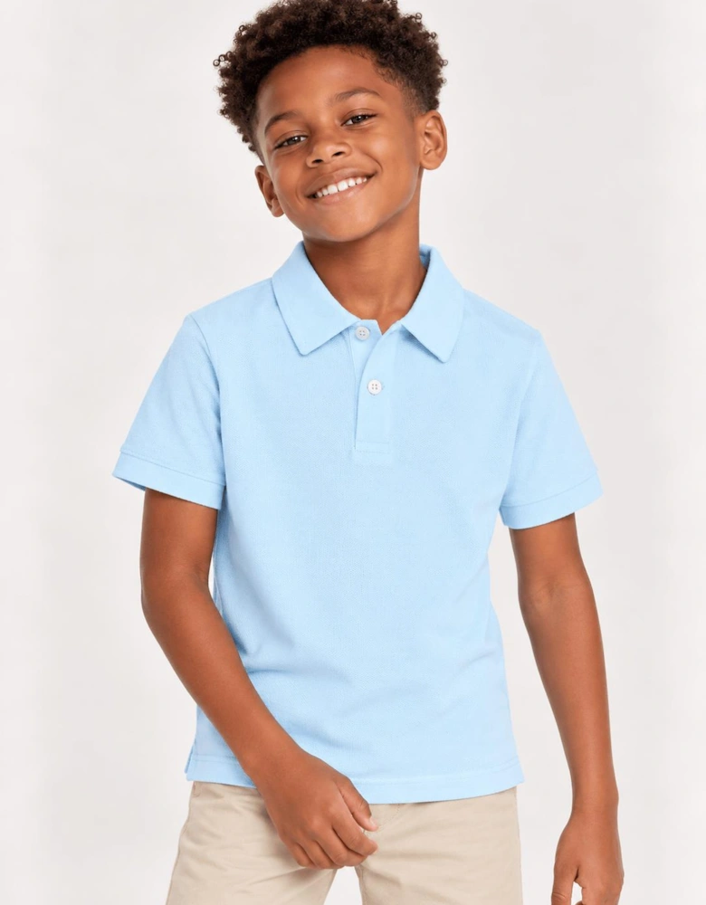 Childsplay Basics Boys Short Sleeve Polo Shirt in Blue