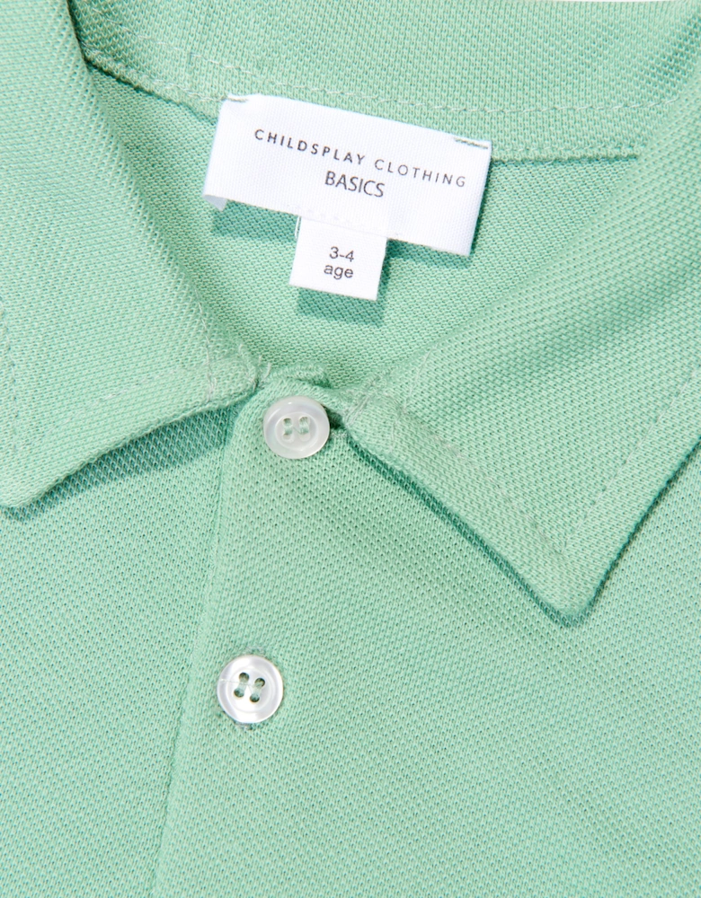 Childsplay Basics Boys Short Sleeve Polo Shirt in Green