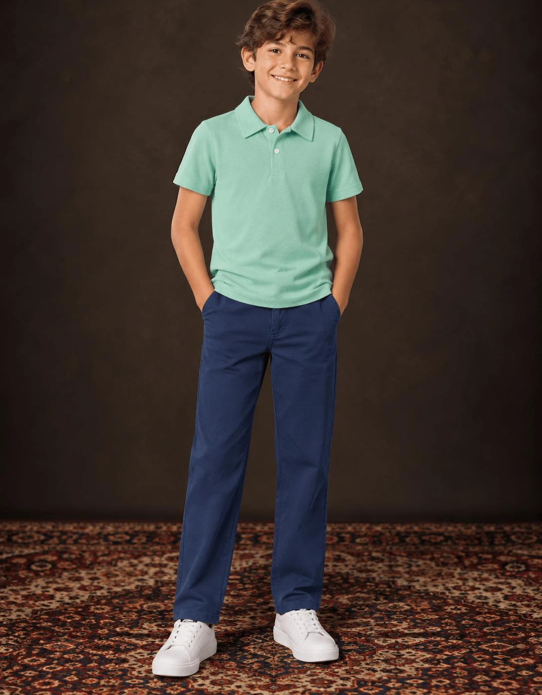 Childsplay Basics Boys Short Sleeve Polo Shirt in Green