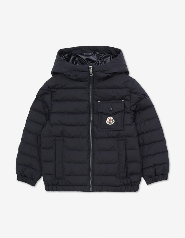 Moncler Enfant Boys Down Padded Quillon Jacket in Navy