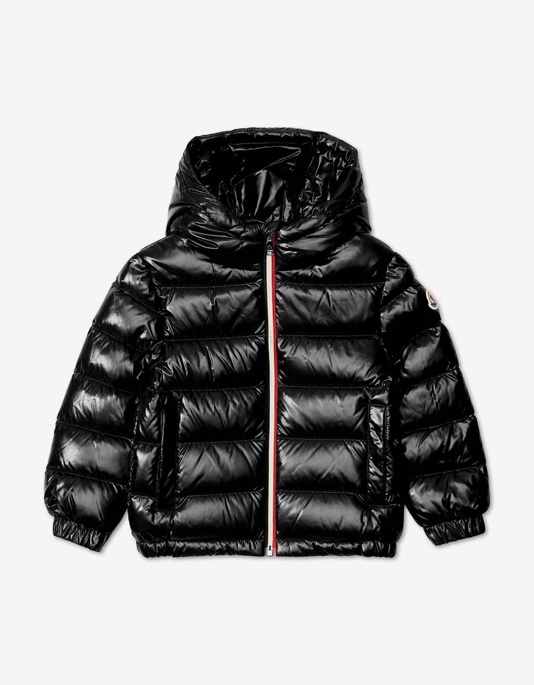 Moncler New Aubert Hooded Down Jacket for Boys in Black, Size: 4Y - Image 4