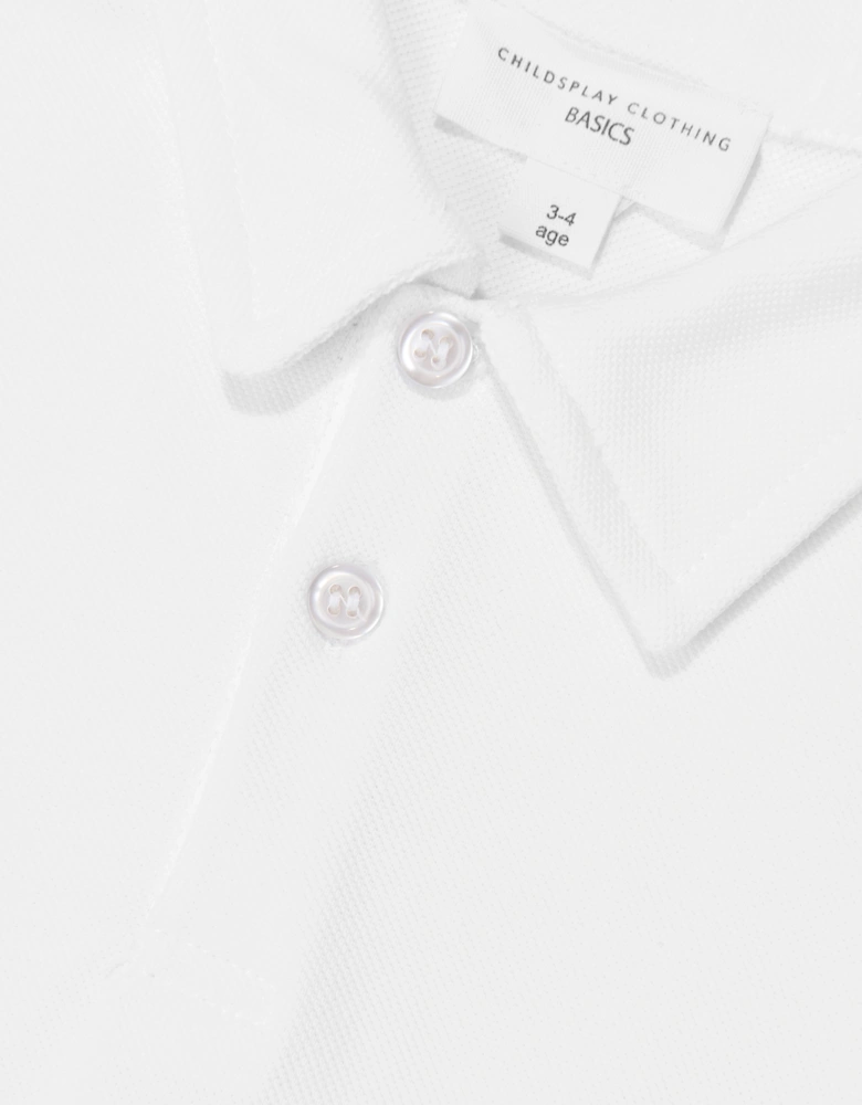Childsplay Basics Boys Short Sleeve Polo Shirt in White