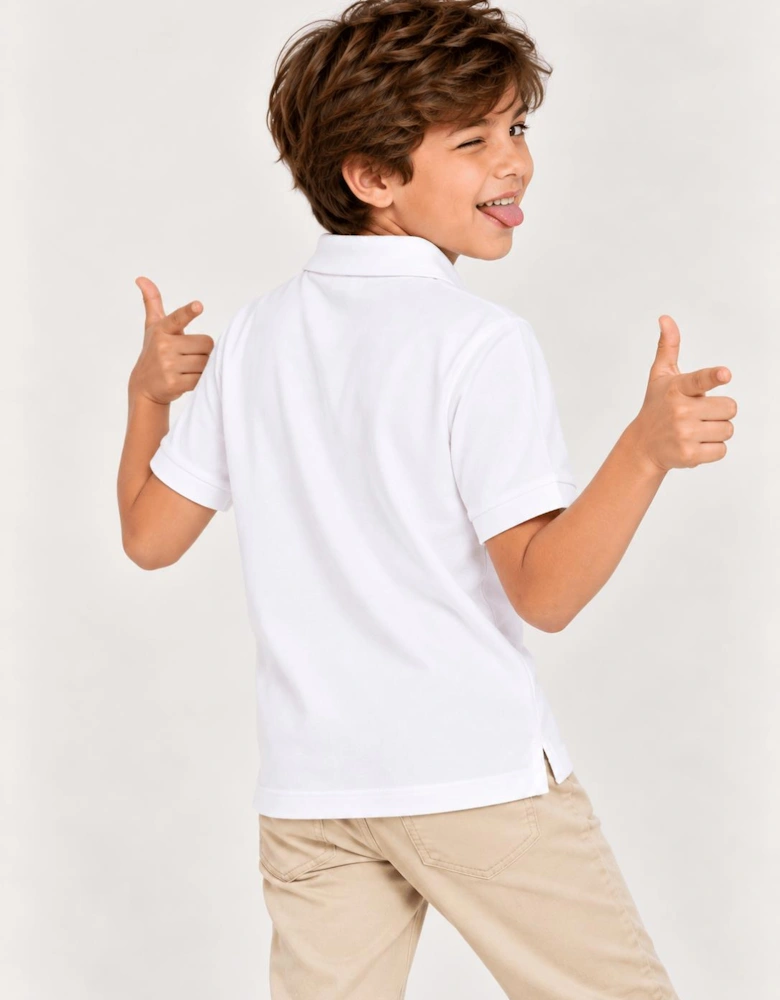 Childsplay Basics Boys Short Sleeve Polo Shirt in White