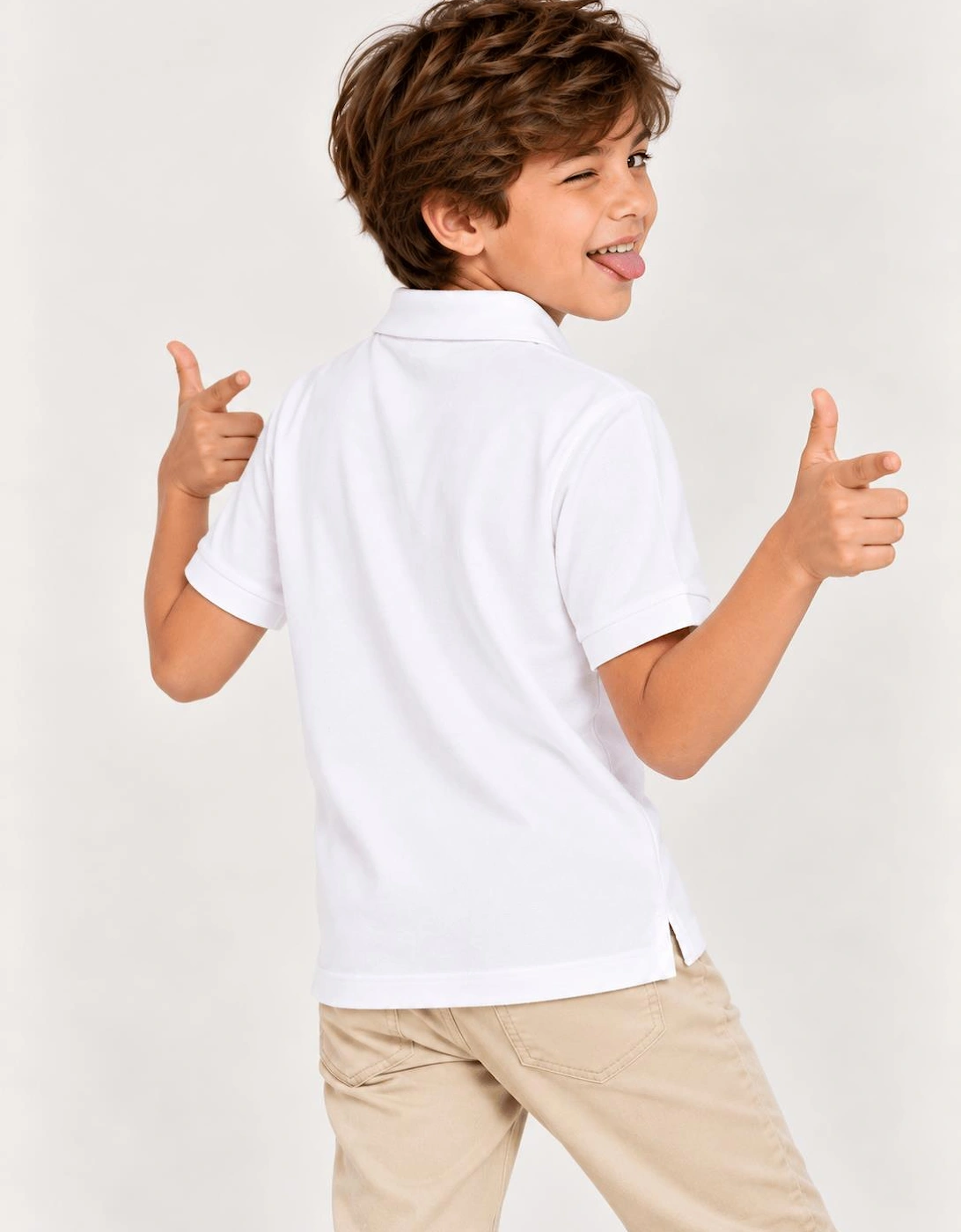 Childsplay Basics Boys Short Sleeve Polo Shirt in White