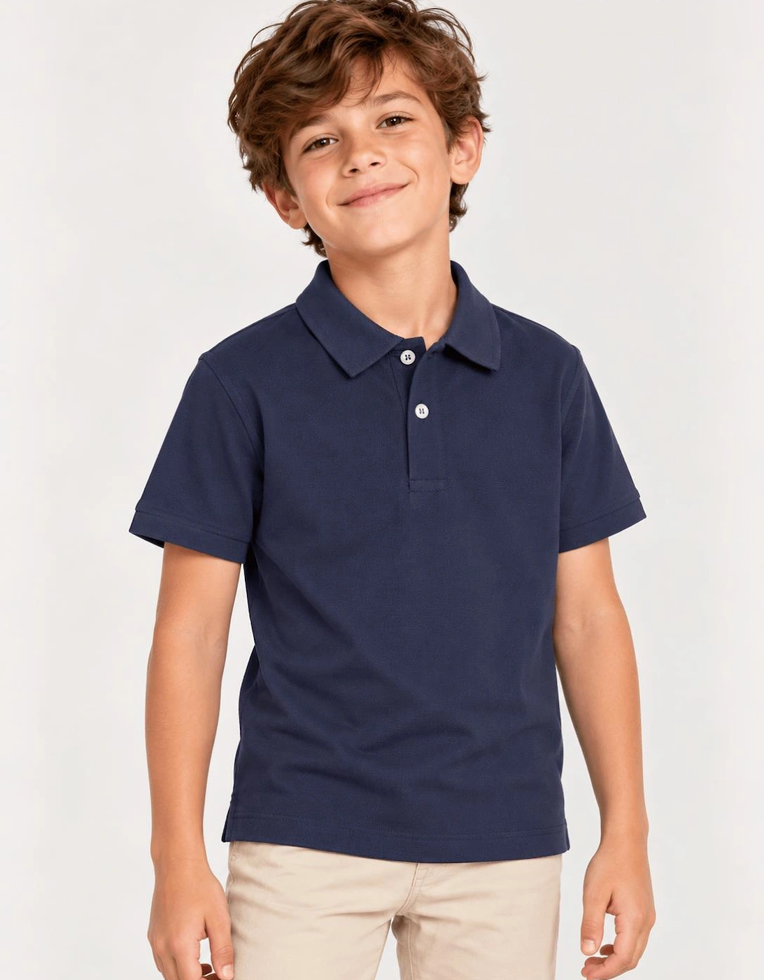 Childsplay Basics Boys Short Sleeve Polo Shirt in Navy