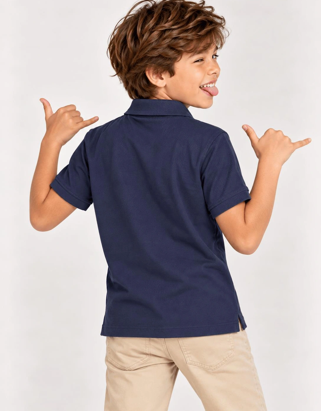 Childsplay Basics Boys Short Sleeve Polo Shirt in Navy