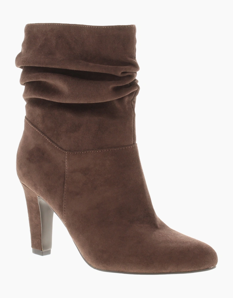 Truffle Womens Ankle Boots Heels Nala Pull On chocolate UK Size