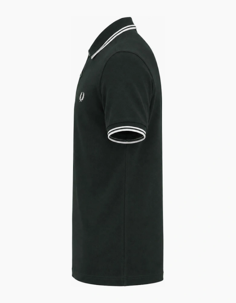 Fred Perry Twin Tipped Polo Shirt Night Green/Snow White