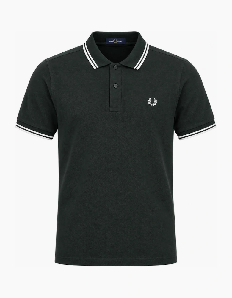 Fred Perry Twin Tipped Polo Shirt Night Green/Snow White