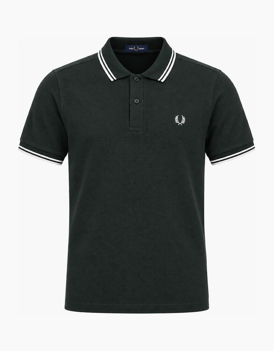 Fred Perry Twin Tipped Polo Shirt Night Green/Snow White