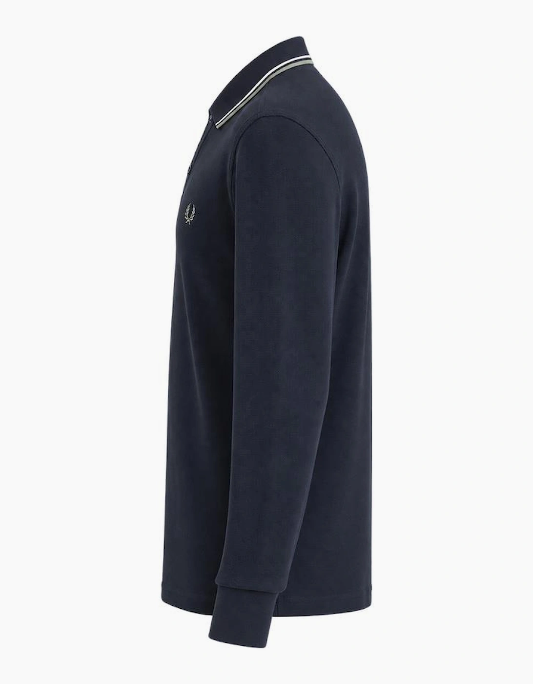 Fred Perry Long Sleeve Twin Tipped Polo Shirt Dark Airforce/Ecru/Seagrass