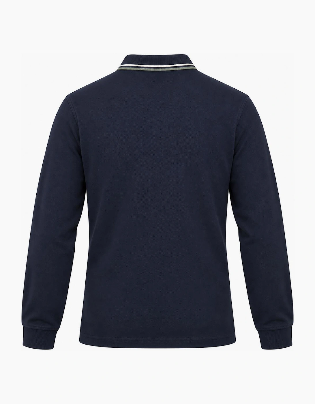 Fred Perry Long Sleeve Twin Tipped Polo Shirt Dark Airforce/Ecru/Seagrass